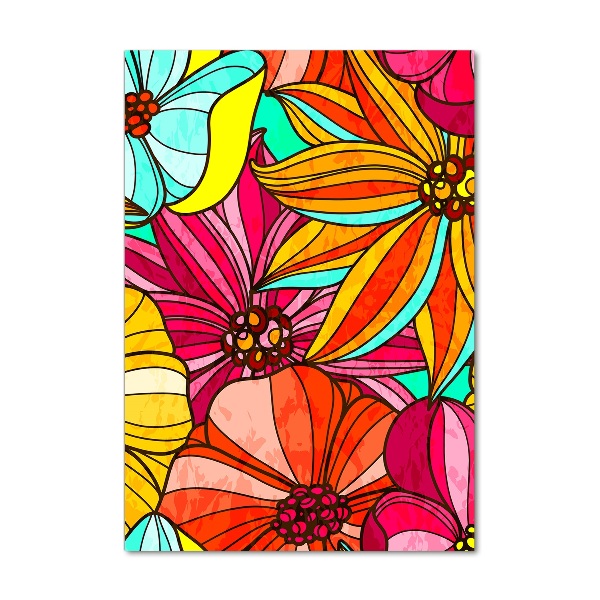 Print on acrylic glass Colorful flowers