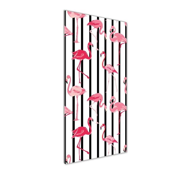 Acrylic print Flamingos and stripes