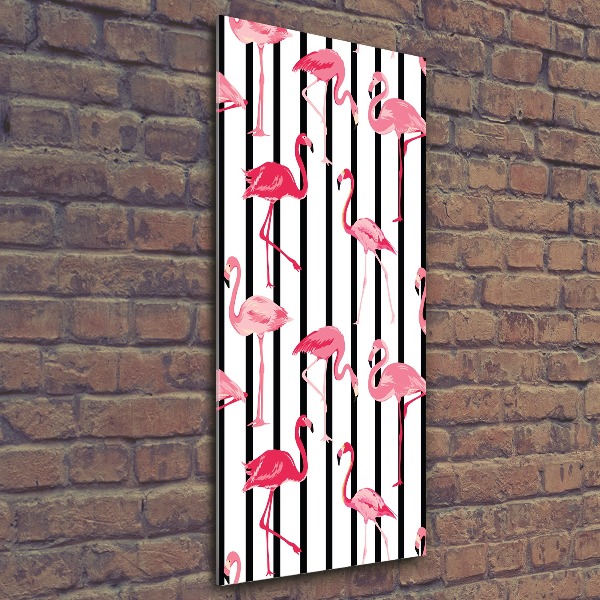 Acrylic print Flamingos and stripes