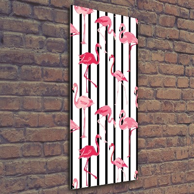 Acrylic print Flamingos and stripes