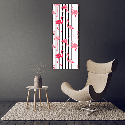 Acrylic print Flamingos and stripes