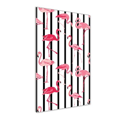 Acrylic print Flamingos and stripes