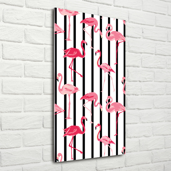 Acrylic print Flamingos and stripes