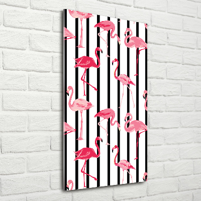 Acrylic print Flamingos and stripes