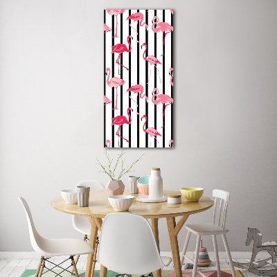 Acrylic print Flamingos and stripes