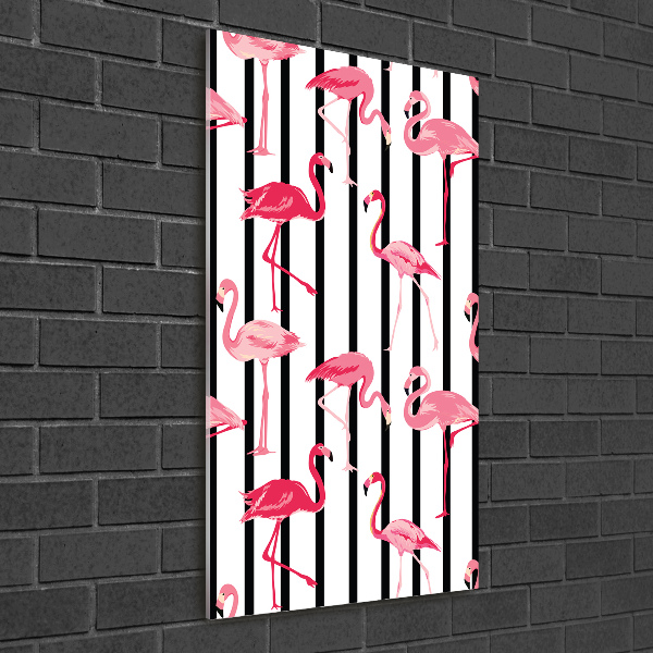 Acrylic print Flamingos and stripes