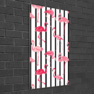 Acrylic print Flamingos and stripes