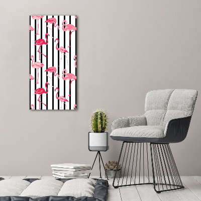 Acrylic print Flamingos and stripes