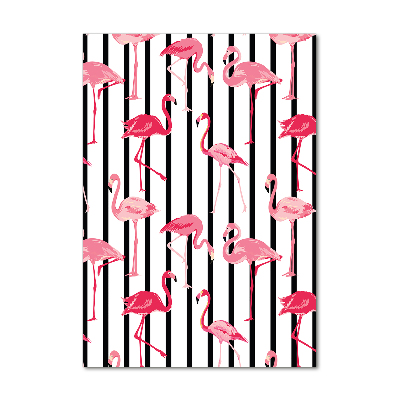 Acrylic print Flamingos and stripes