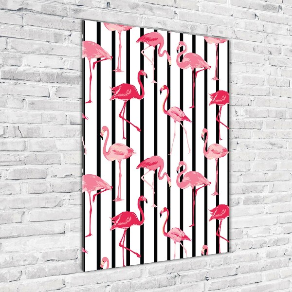 Acrylic print Flamingos and stripes