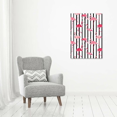 Acrylic print Flamingos and stripes