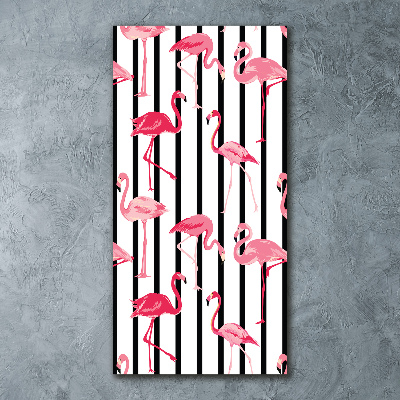 Acrylic print Flamingos and stripes