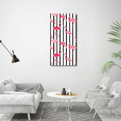 Acrylic print Flamingos and stripes