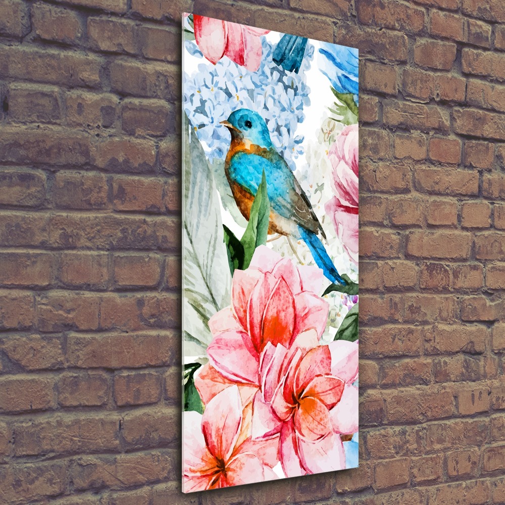 Acrylic print Flowers and birds