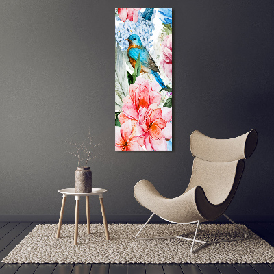 Acrylic print Flowers and birds