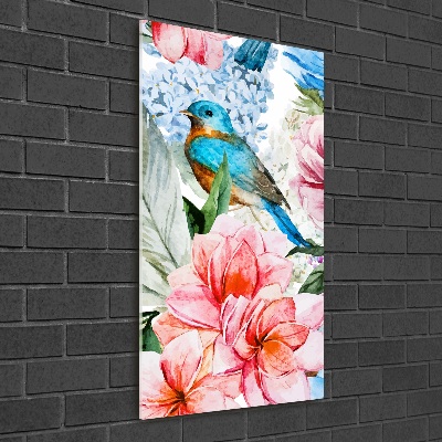 Acrylic print Flowers and birds