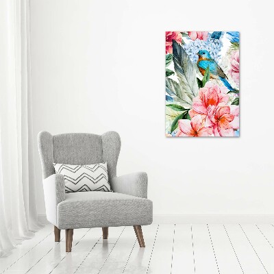 Acrylic print Flowers and birds