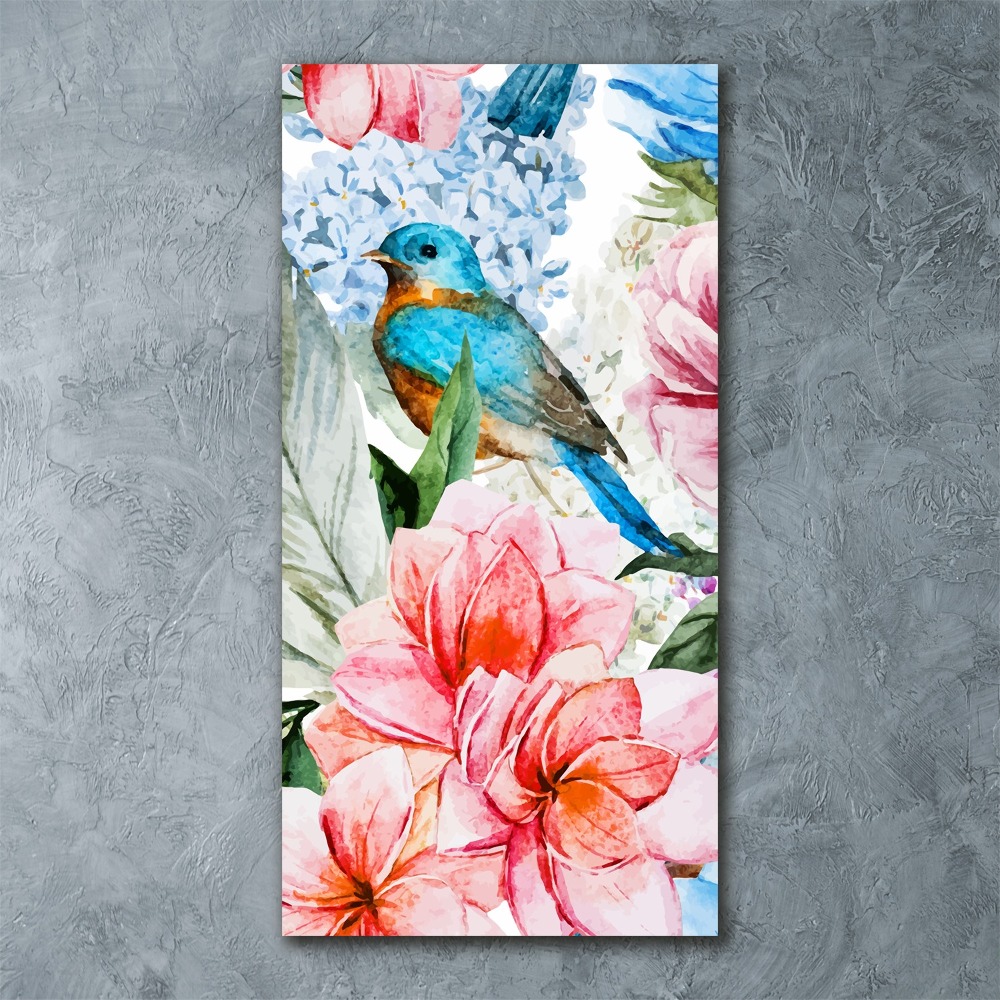 Acrylic print Flowers and birds