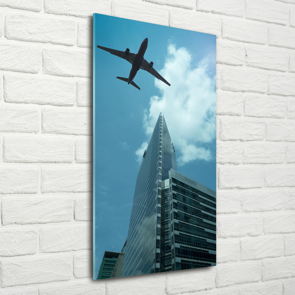 Print on acrylic glass Aircraft over the city