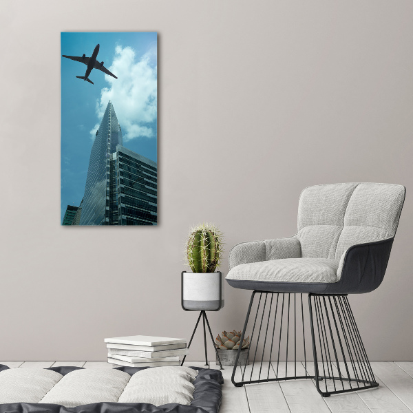 Print on acrylic glass Aircraft over the city