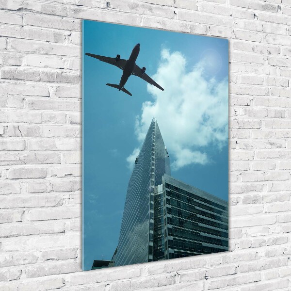 Print on acrylic glass Aircraft over the city