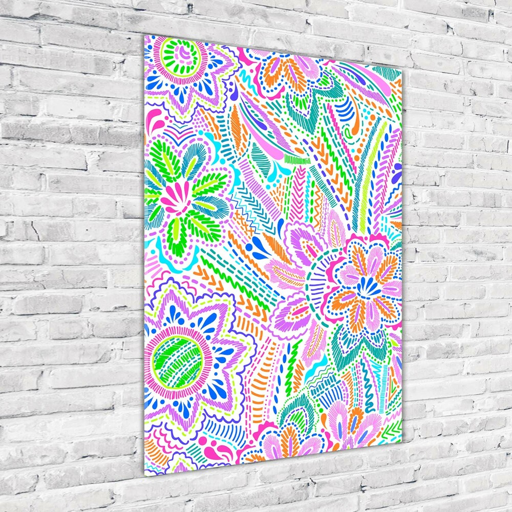 Print on acrylic glass Floral pattern