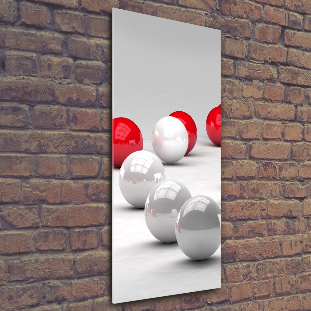 Print on acrylic Red and white balls