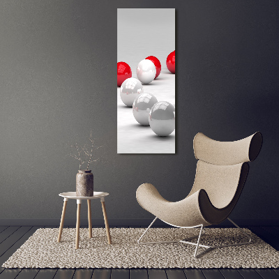 Print on acrylic Red and white balls