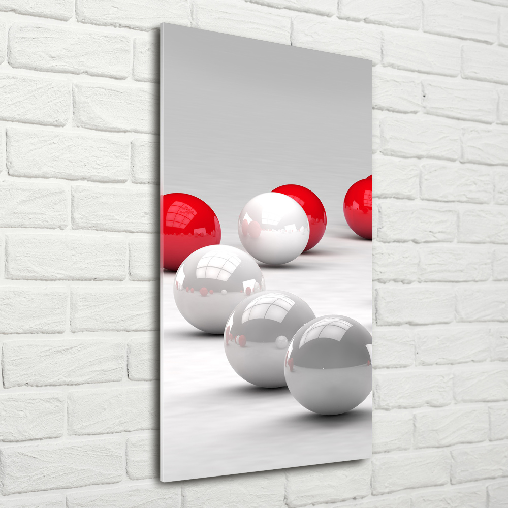 Print on acrylic Red and white balls