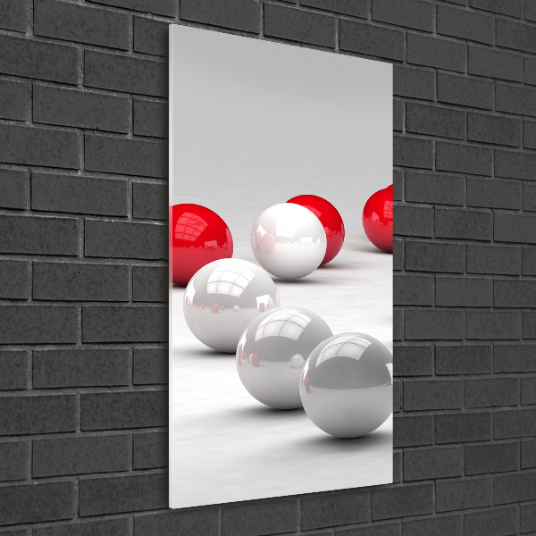 Print on acrylic Red and white balls