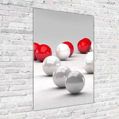 Print on acrylic Red and white balls