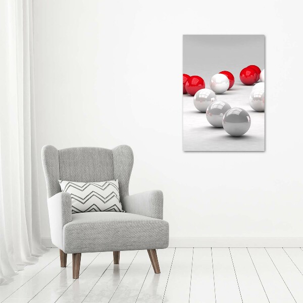 Print on acrylic Red and white balls