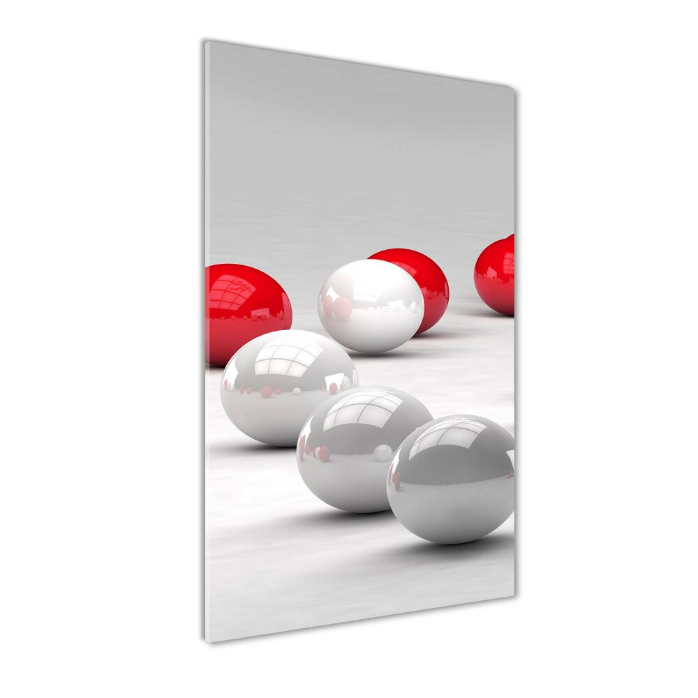 Print on acrylic Red and white balls