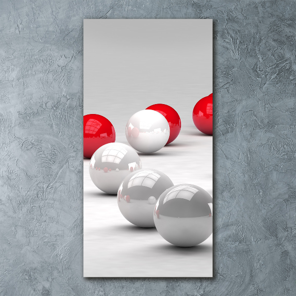 Print on acrylic Red and white balls