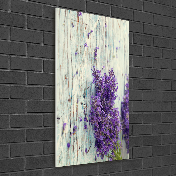 Print on acrylic glass Lavender on wood