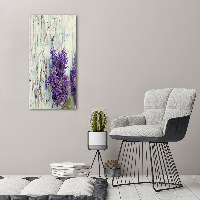 Print on acrylic glass Lavender on wood