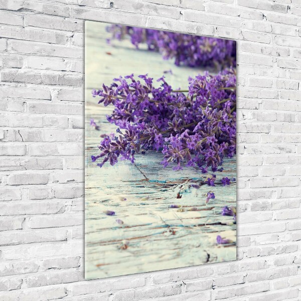 Print on acrylic glass Lavender on wood