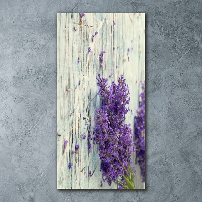 Print on acrylic glass Lavender on wood