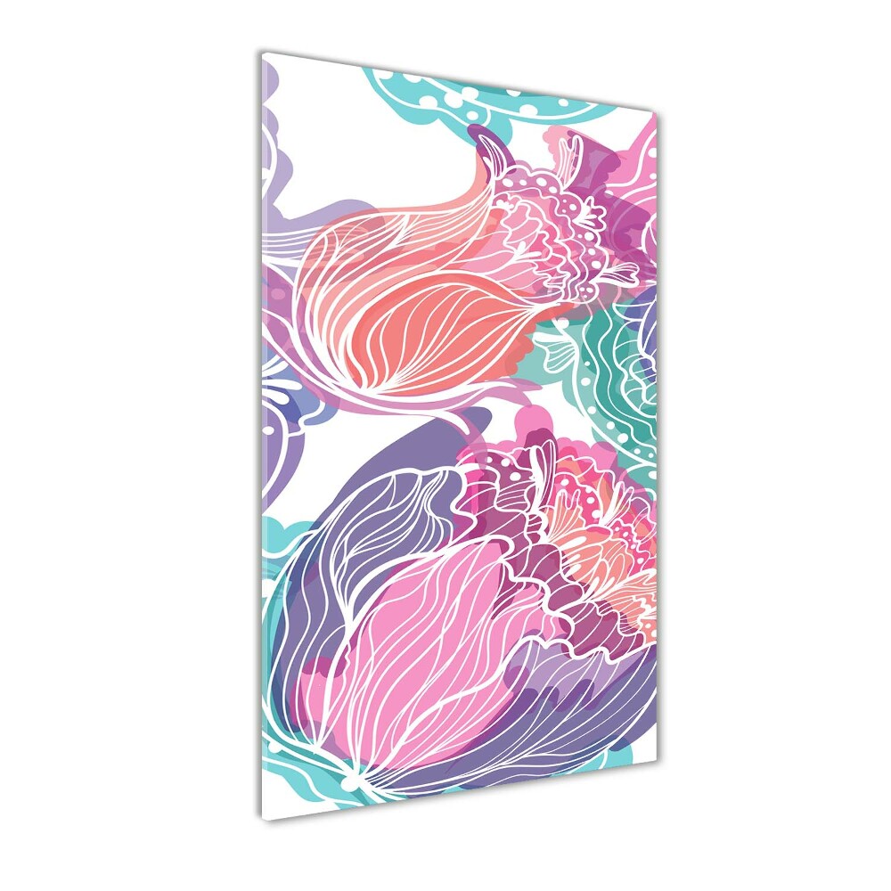 Print on acrylic glass Floral pattern