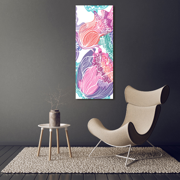 Print on acrylic glass Floral pattern