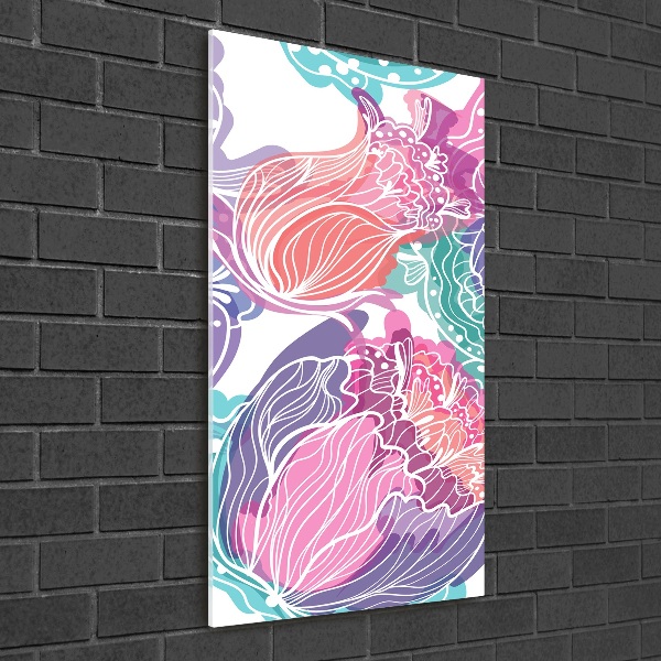 Print on acrylic glass Floral pattern