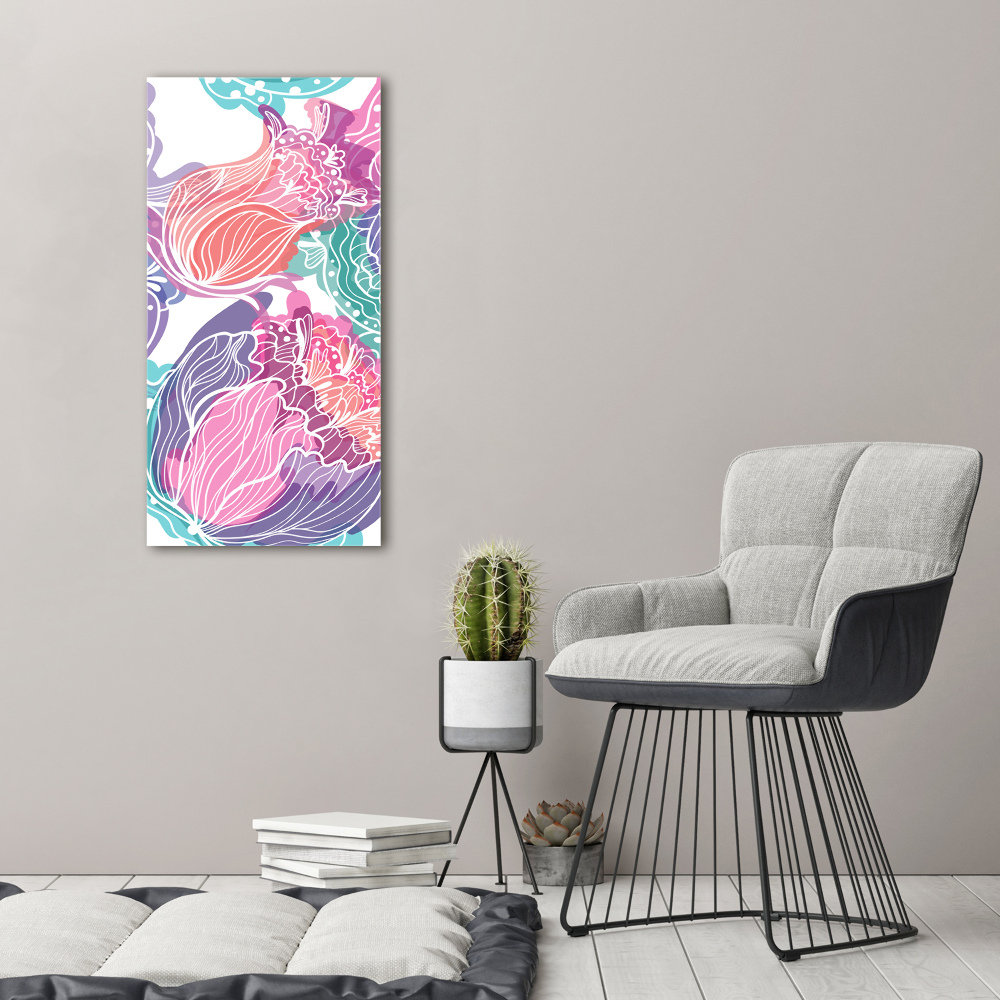 Print on acrylic glass Floral pattern