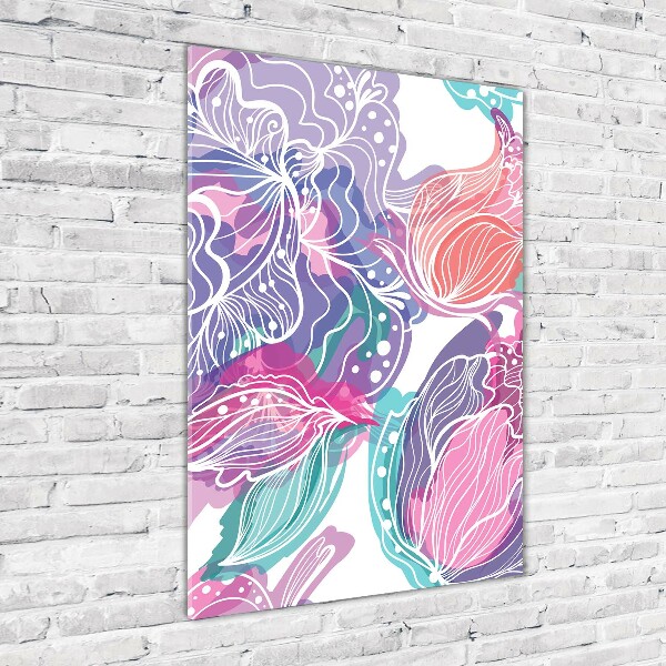 Print on acrylic glass Floral pattern