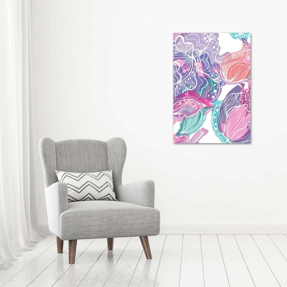 Print on acrylic glass Floral pattern