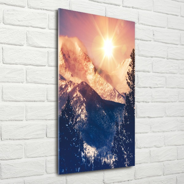 Print on acrylic glass The sun over the mountains