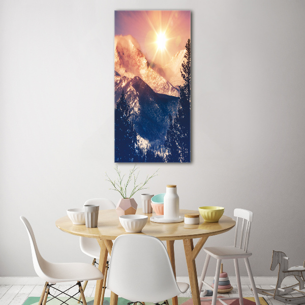 Print on acrylic glass The sun over the mountains