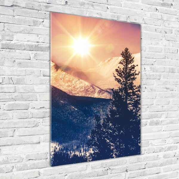 Print on acrylic glass The sun over the mountains