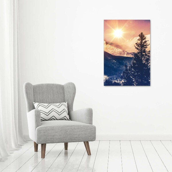 Print on acrylic glass The sun over the mountains