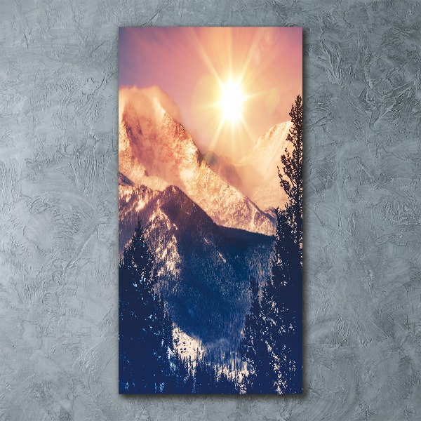 Print on acrylic glass The sun over the mountains