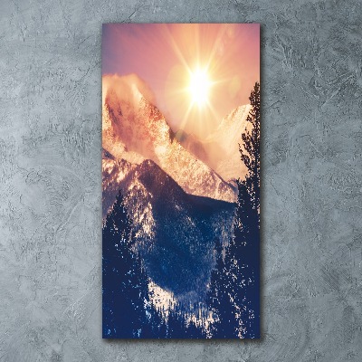 Print on acrylic glass The sun over the mountains